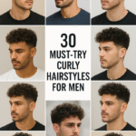 Coiffure homme frisée