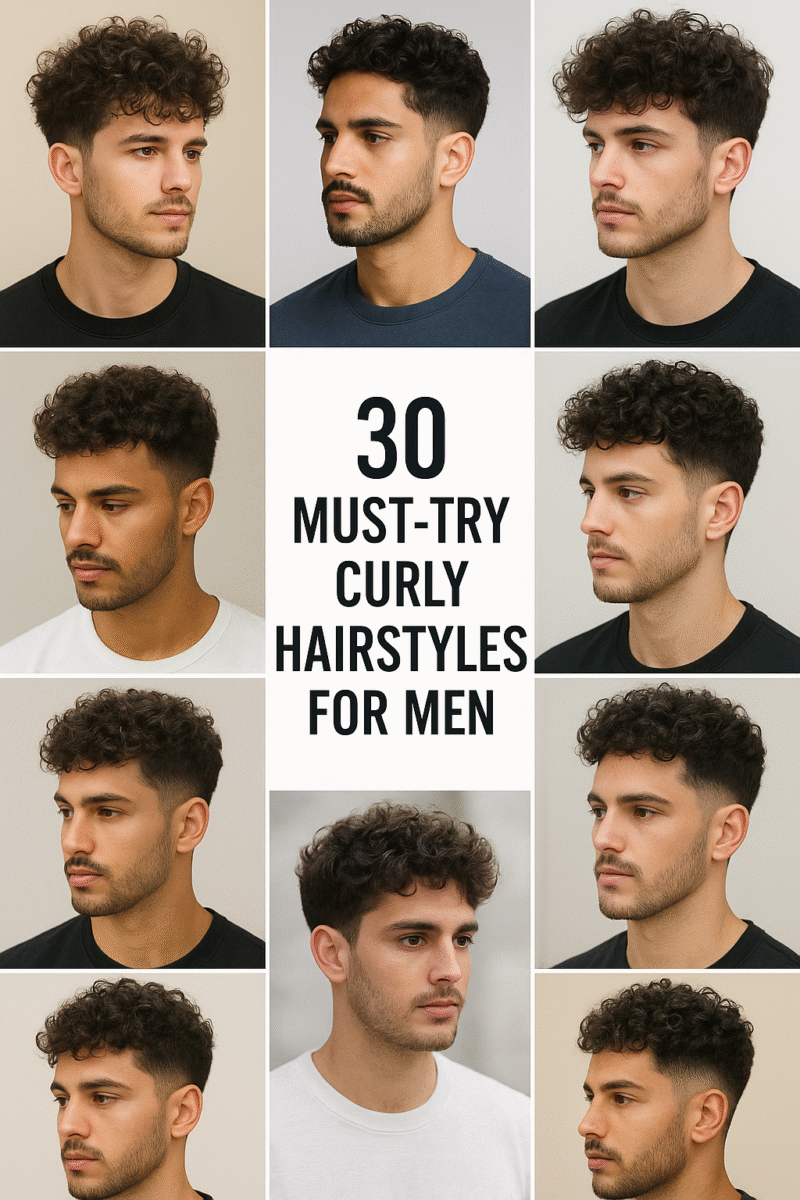 Coiffure homme frisée