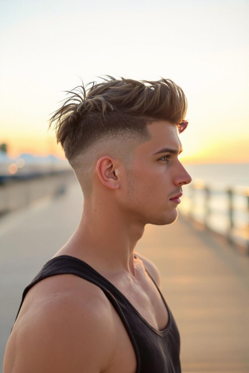 Undercut homme dégradé laser