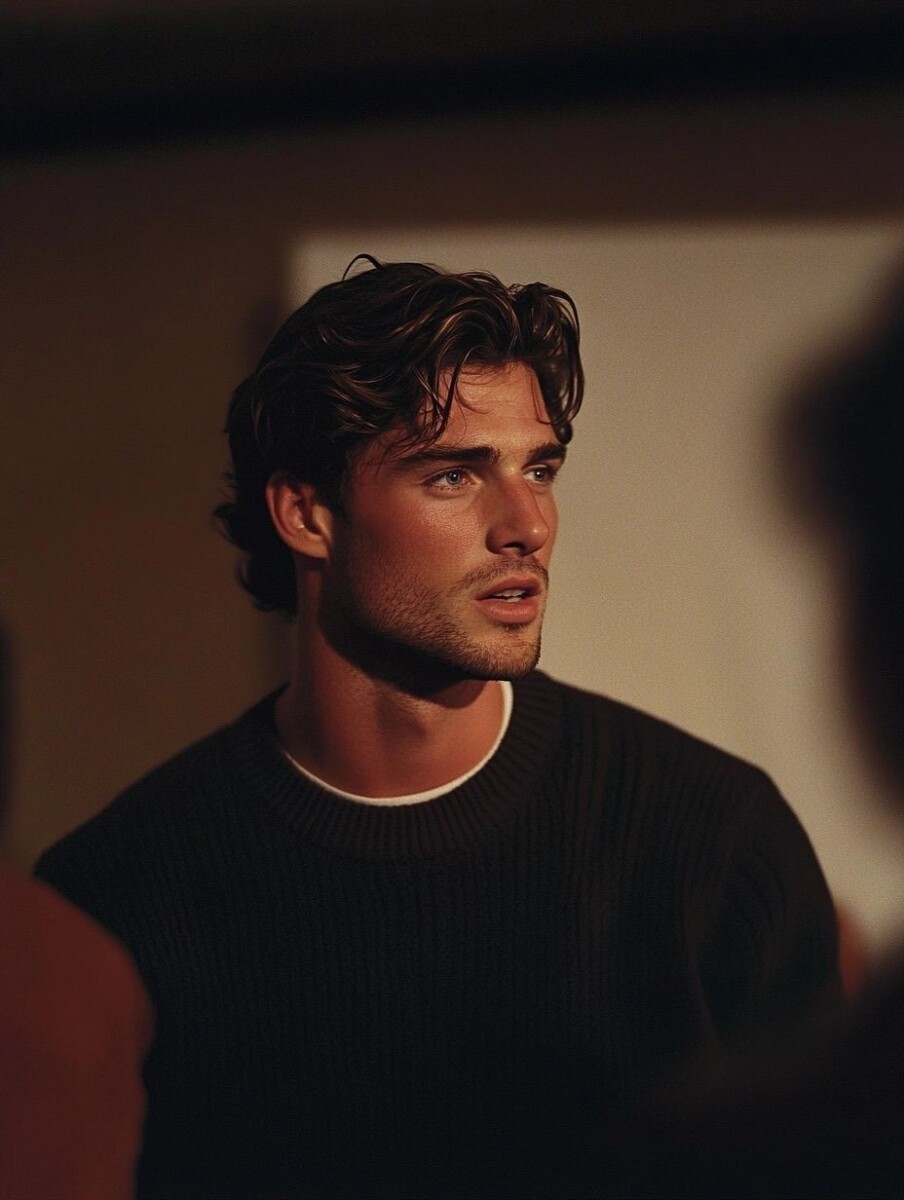 Middle part homme moderne