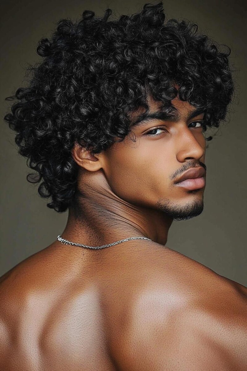 coupe homme cheveux bouclés
