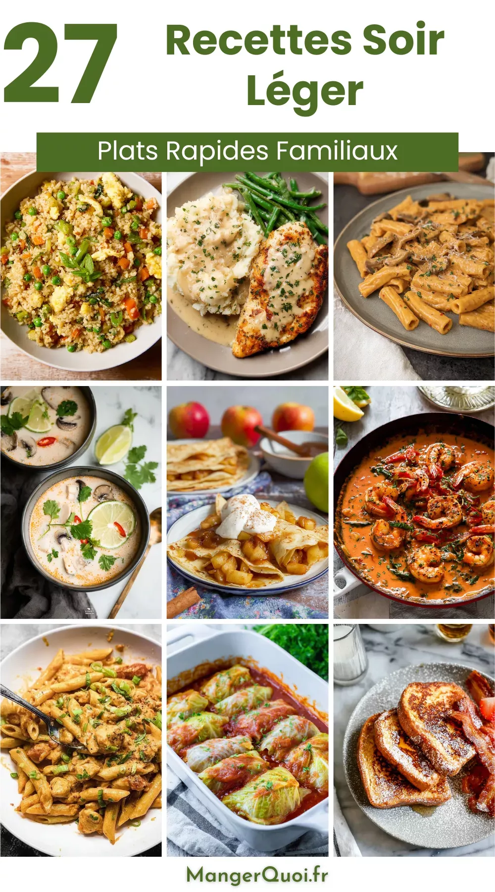 dîner équilibré et sain