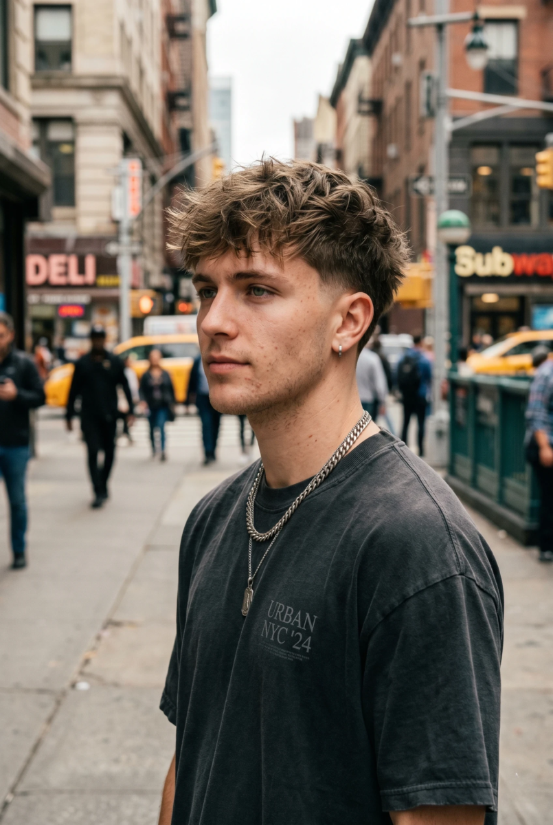 Style cheveux lisses homme