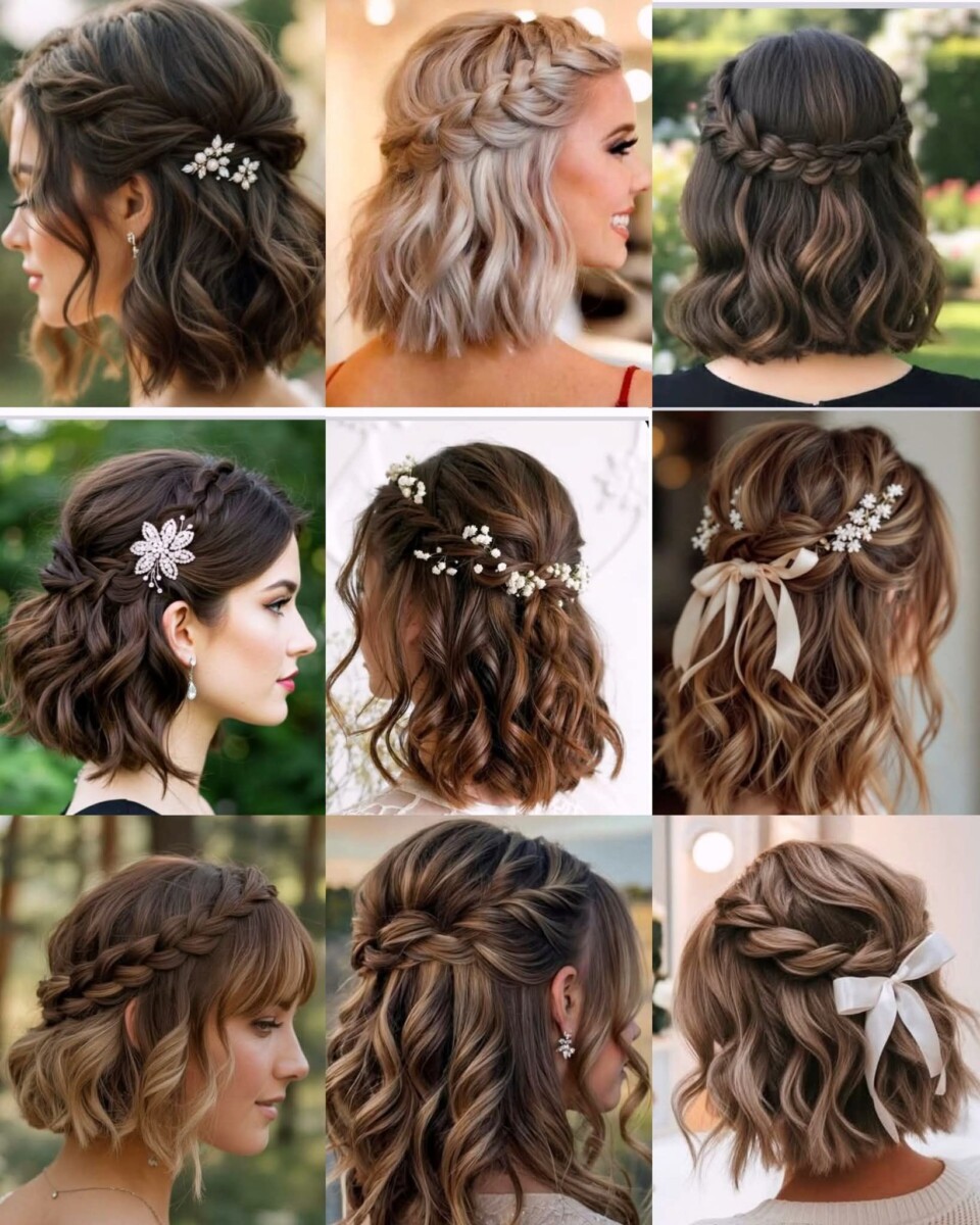 Simplicité coiffure courte mariage
