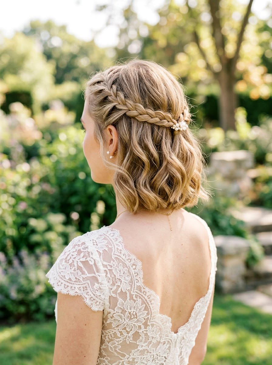 Simplicité coiffure courte mariage