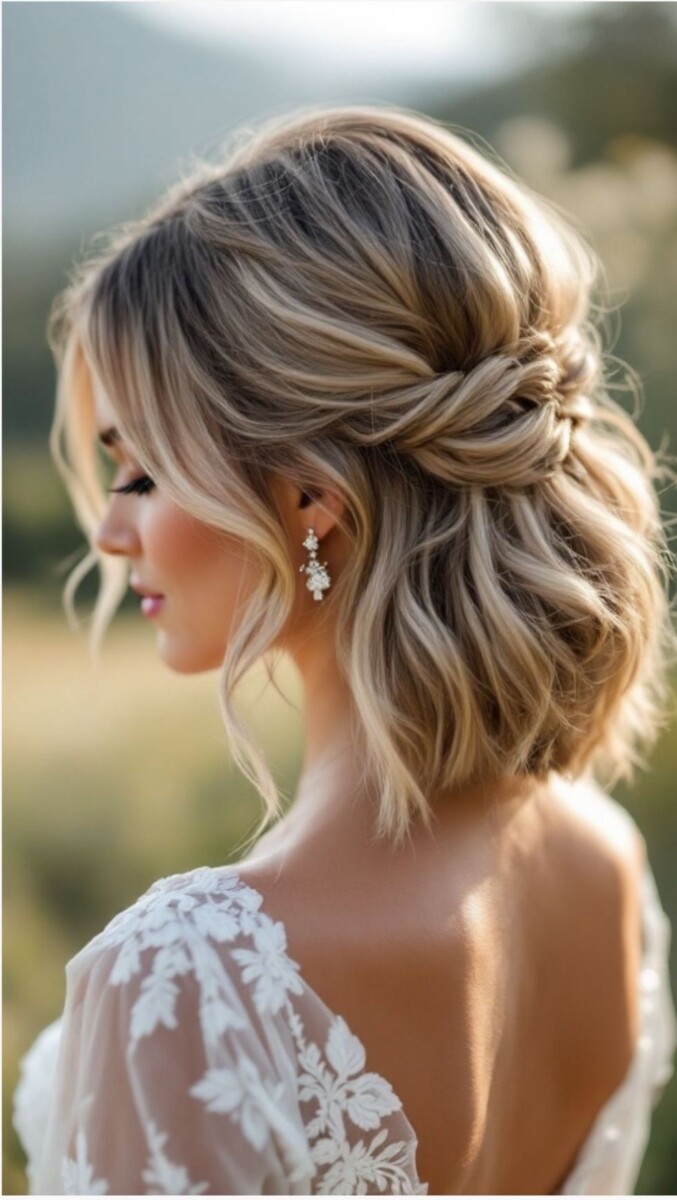 Style mariage cheveux courts