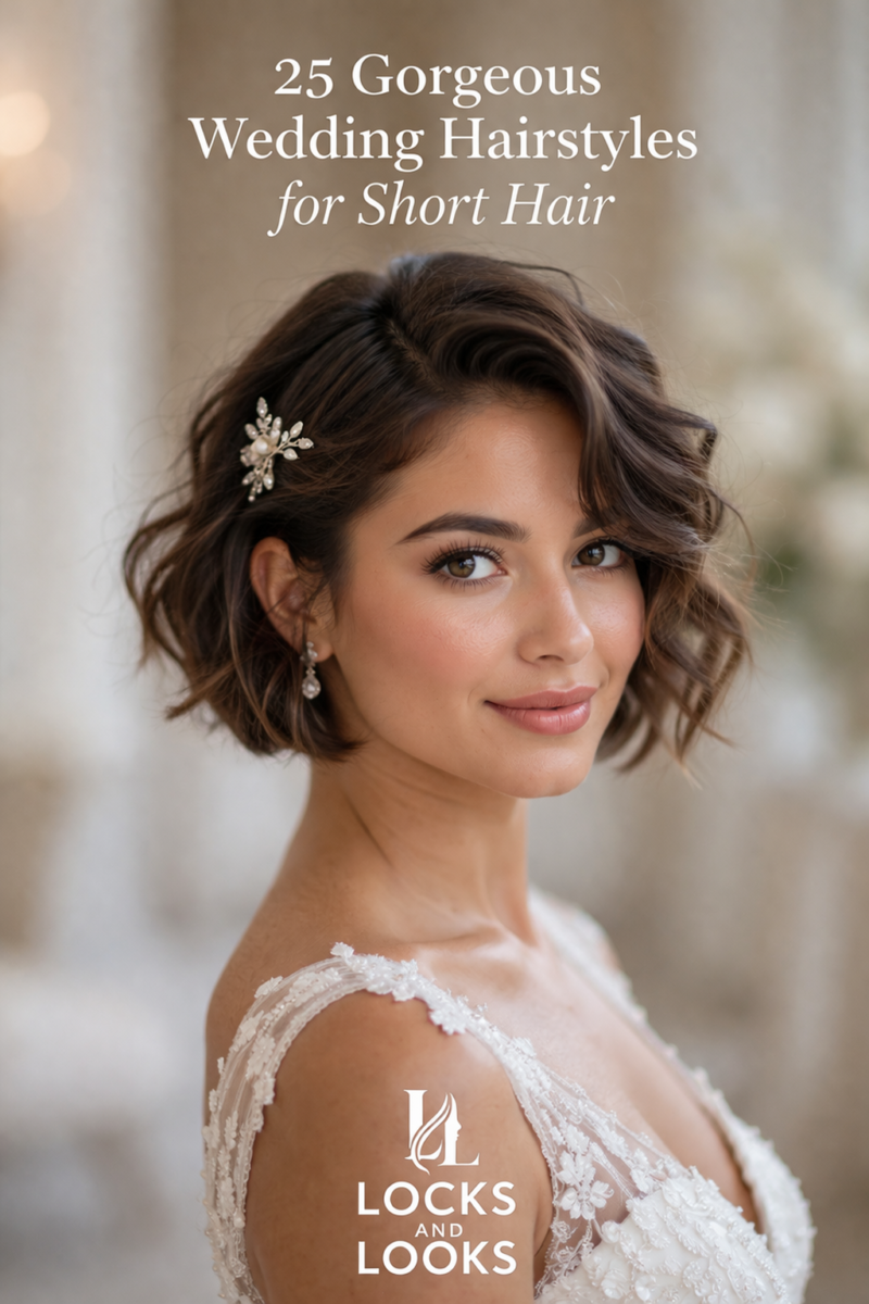 Simplicité coiffure courte mariage
