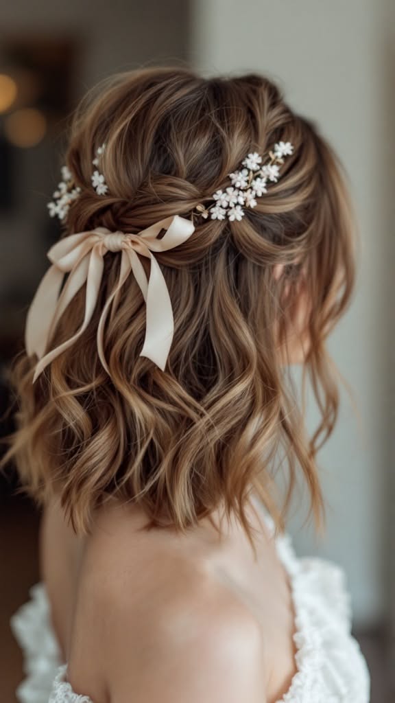 Élégante coiffure mariage court