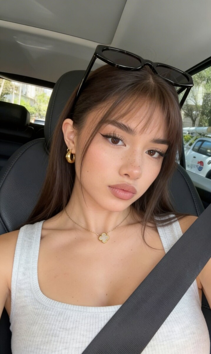 Frange rideau cheveux lisses