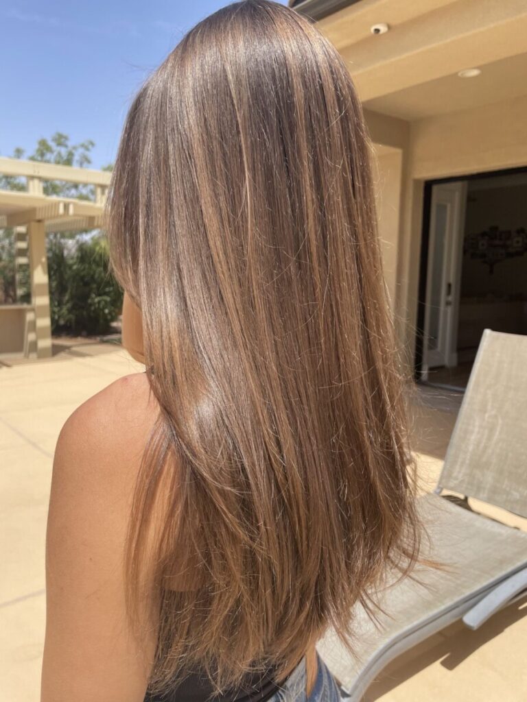 Balayage cheveux châtain naturel