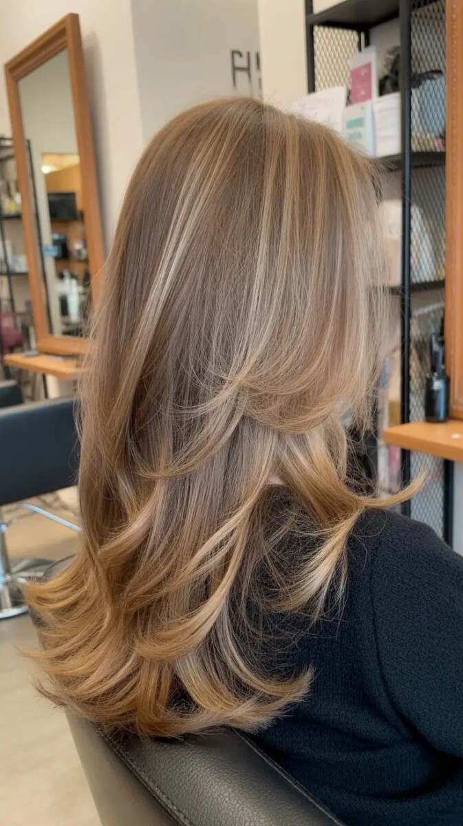Balayage cheveux châtain naturel