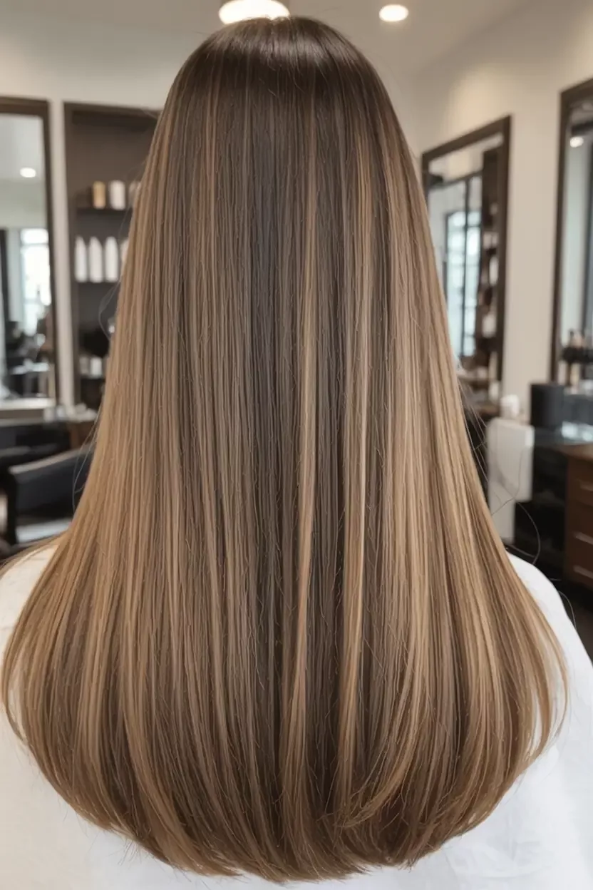 Balayage cheveux châtain naturel