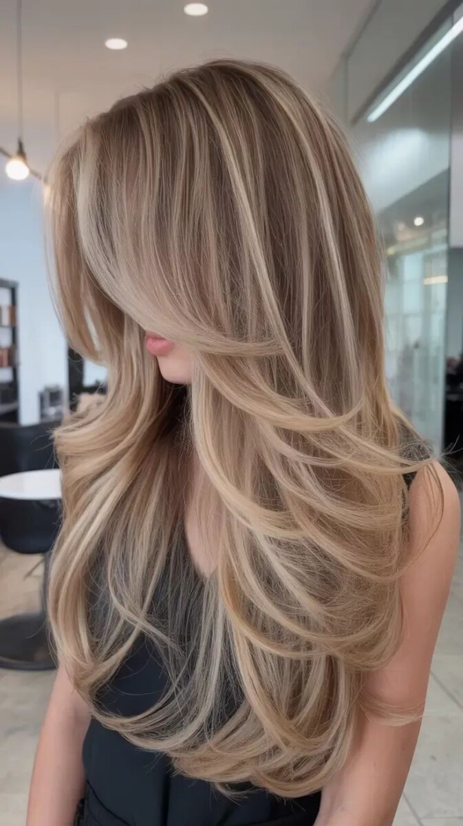 Look lumineux cheveux lisses