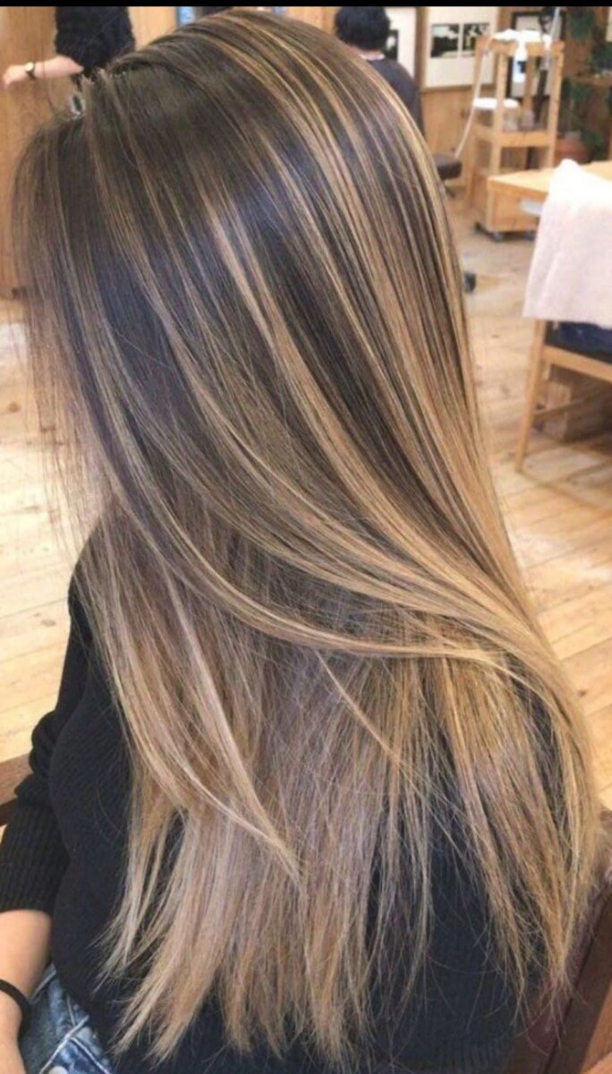 Balayage cheveux châtain naturel