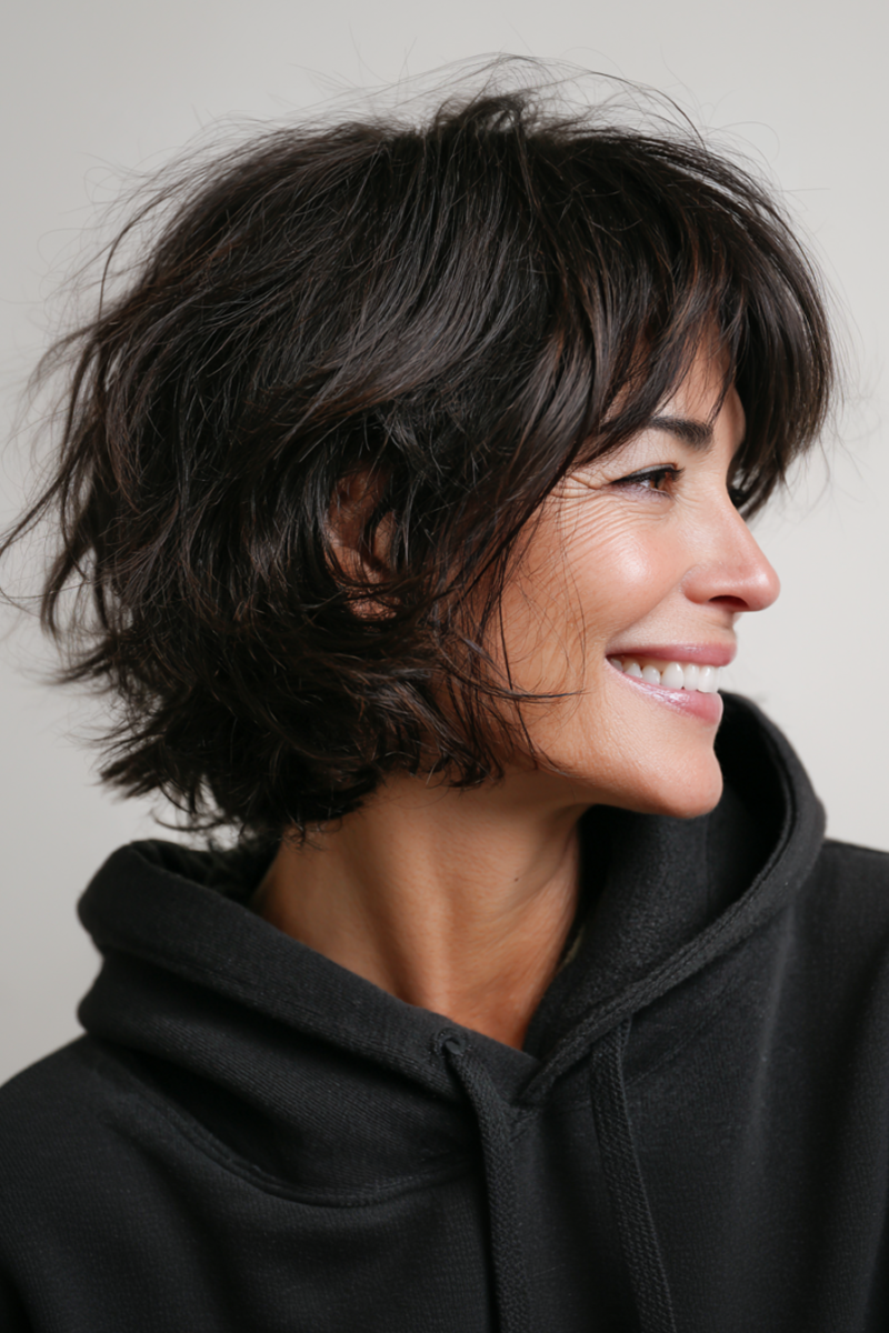 Carré moderne cheveux volumineux