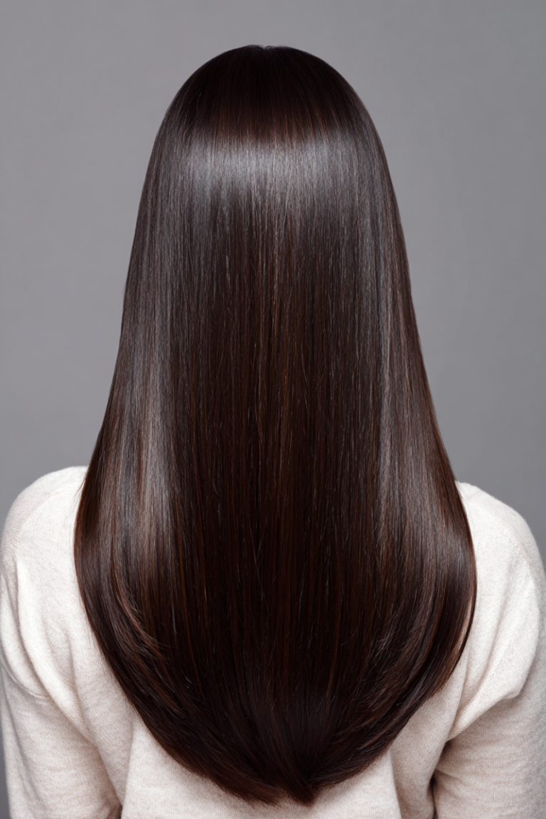Smooth layered hair look