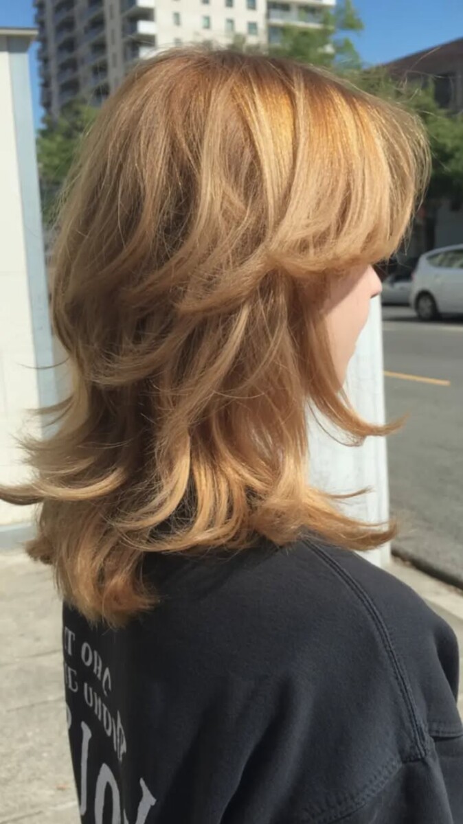 Coiffure wolf cut lisse