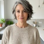 Style cheveux gris mi-court