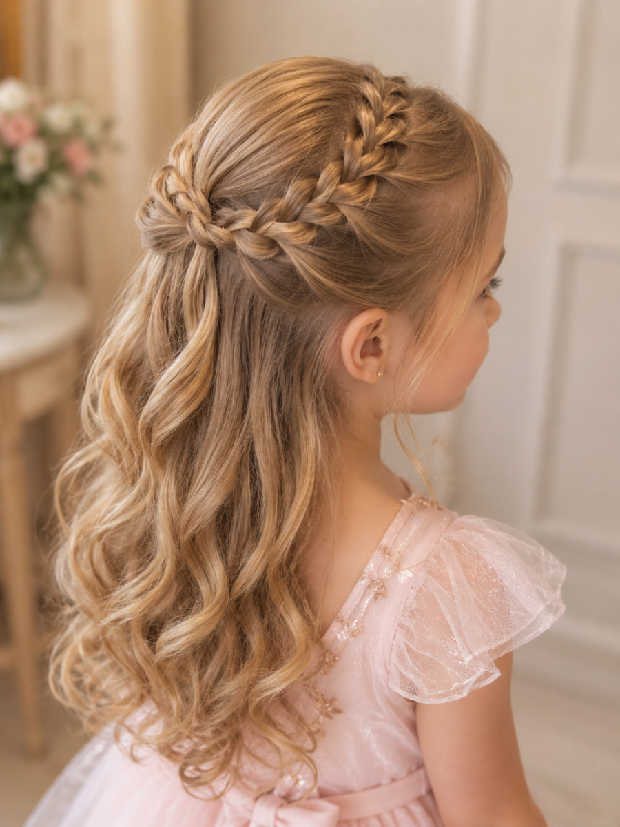 coiffure facile mariage fillette