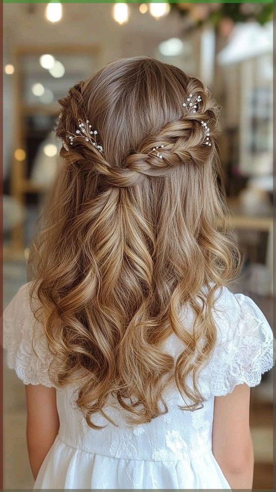tresse enfant mariage longue tenue