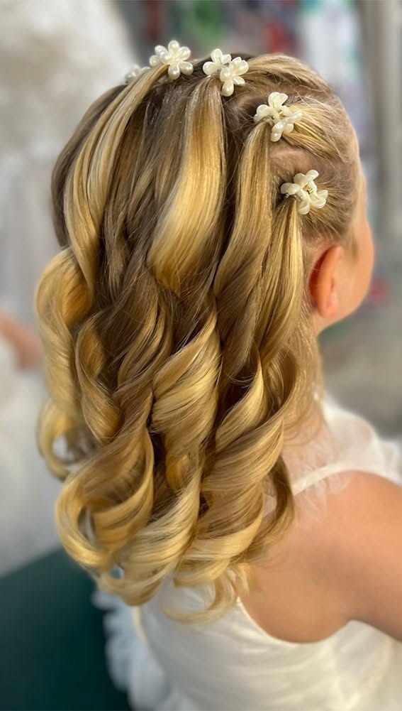 tresse enfant mariage longue tenue