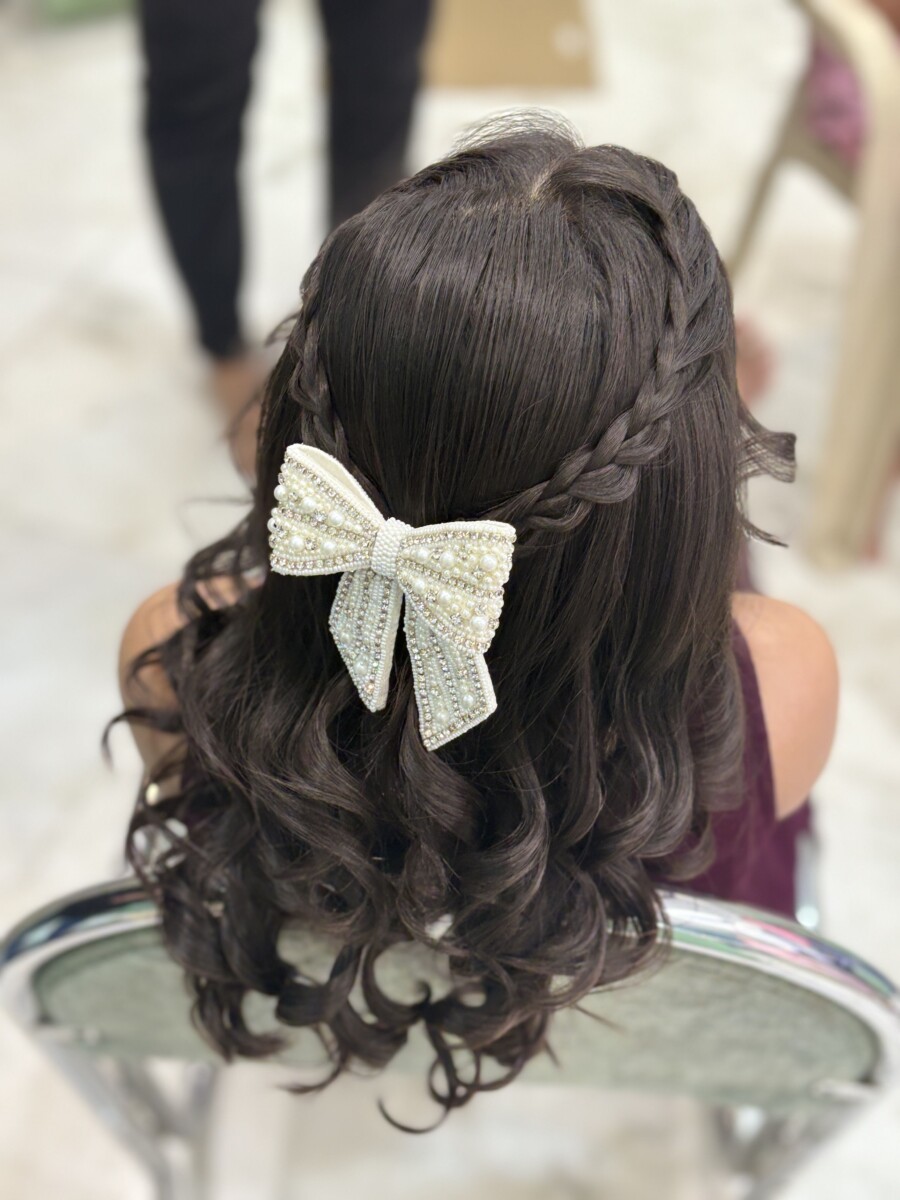 tresse enfant mariage longue tenue