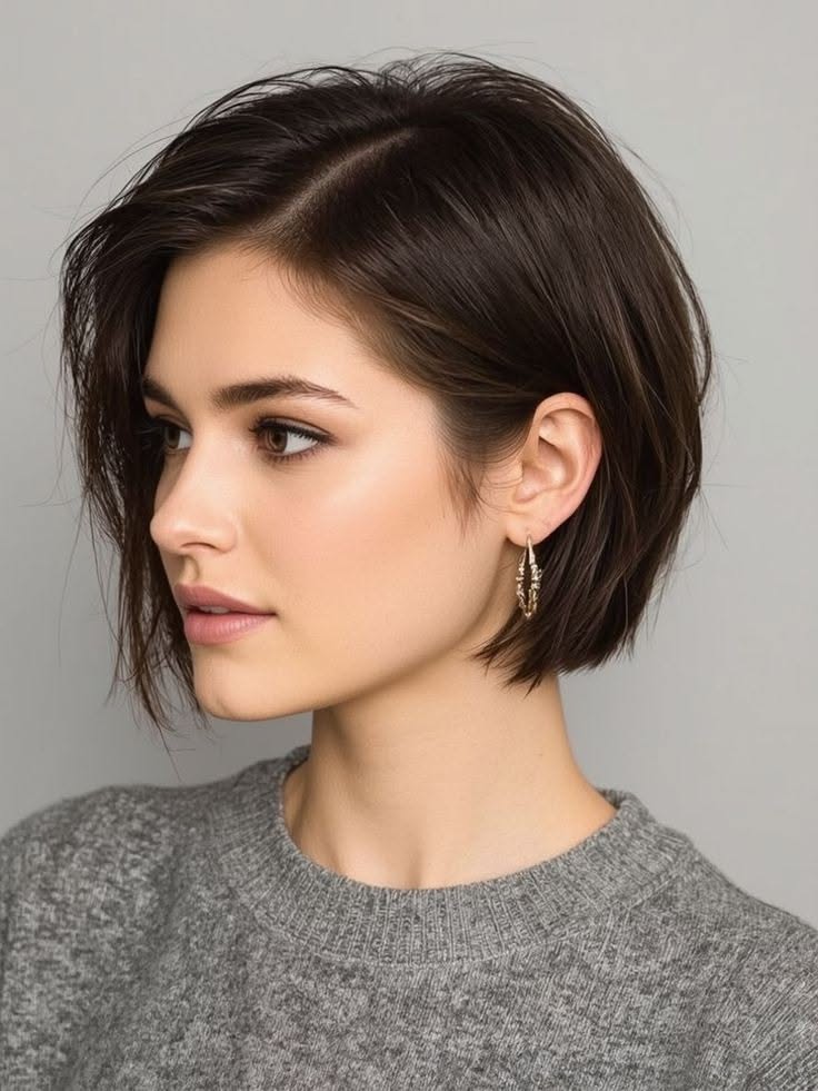 Coupe moderne cheveux raides