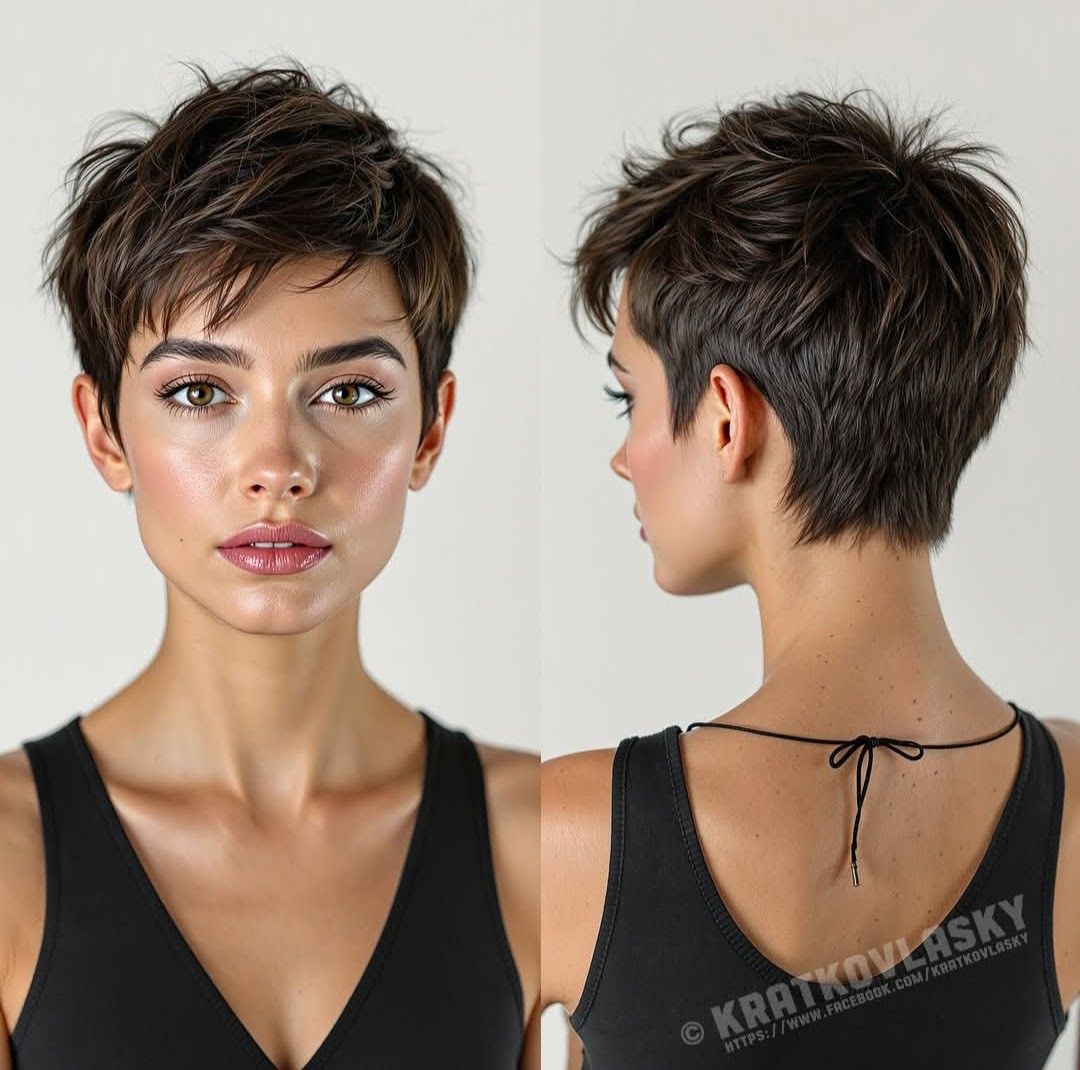 Coupe moderne cheveux raides