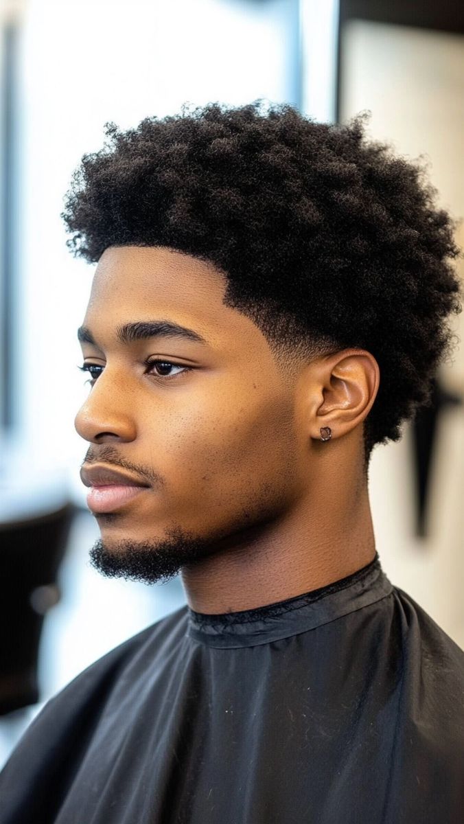 Style coupe afro dégradée