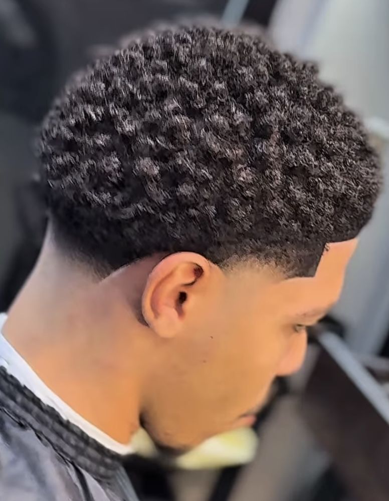 Fondu cheveux crépus homme