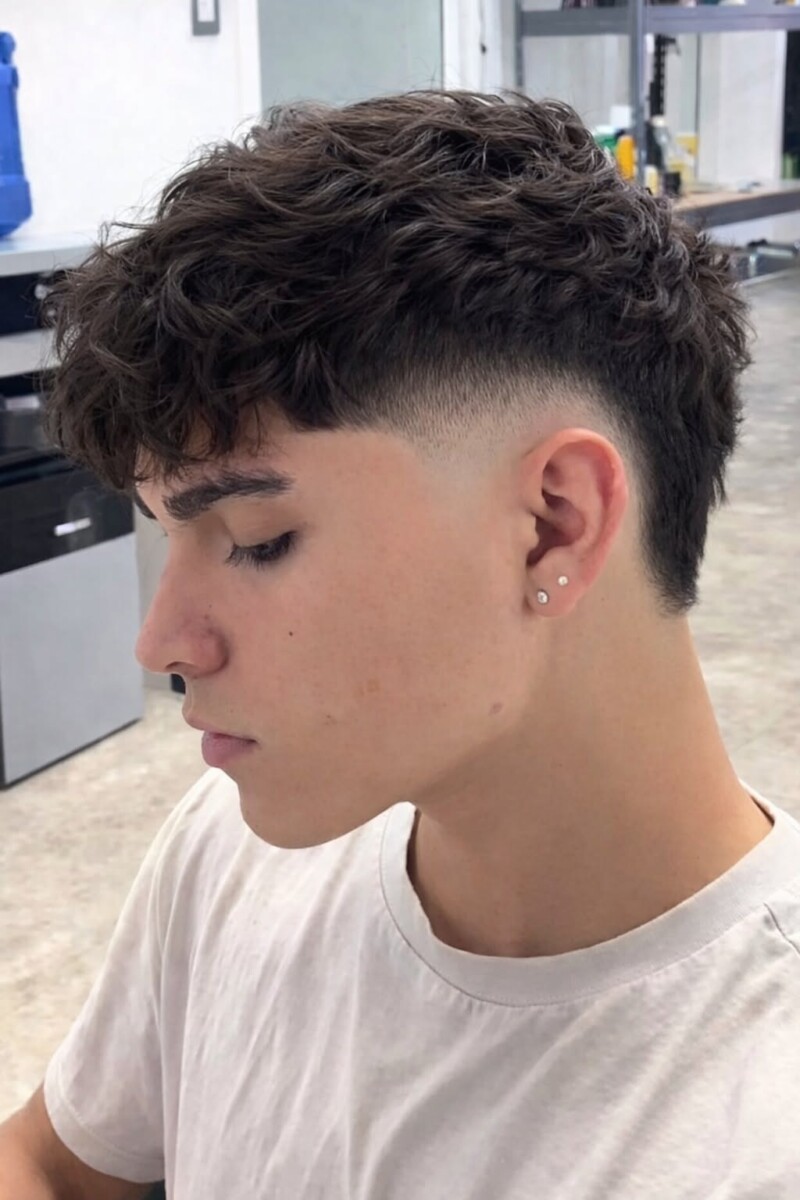 Coiffure homme cheveux ondulés