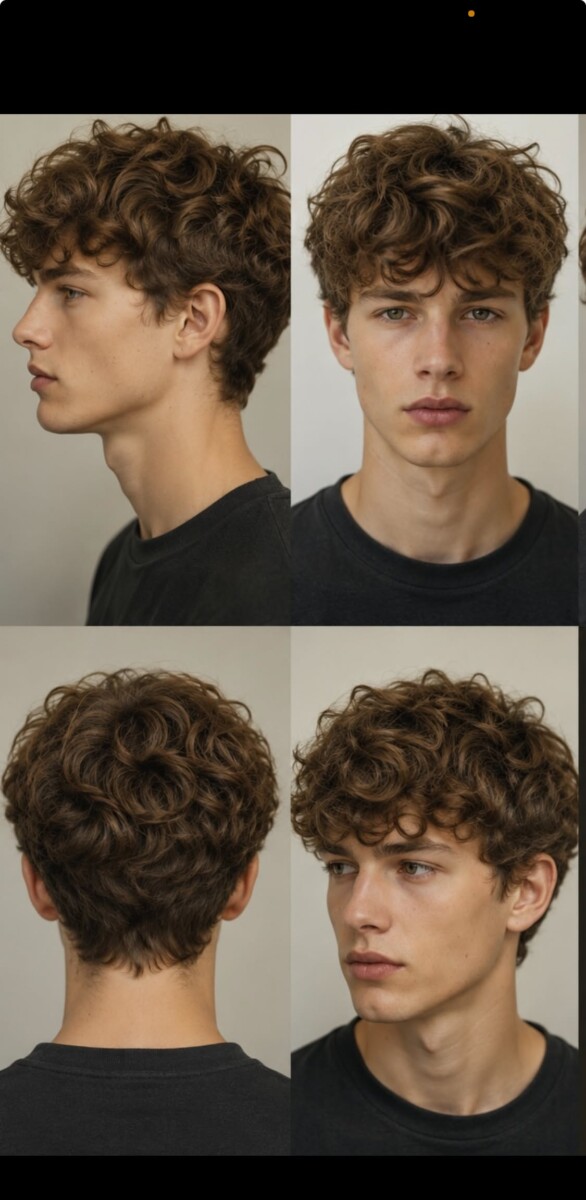 Style cheveux ondulés homme