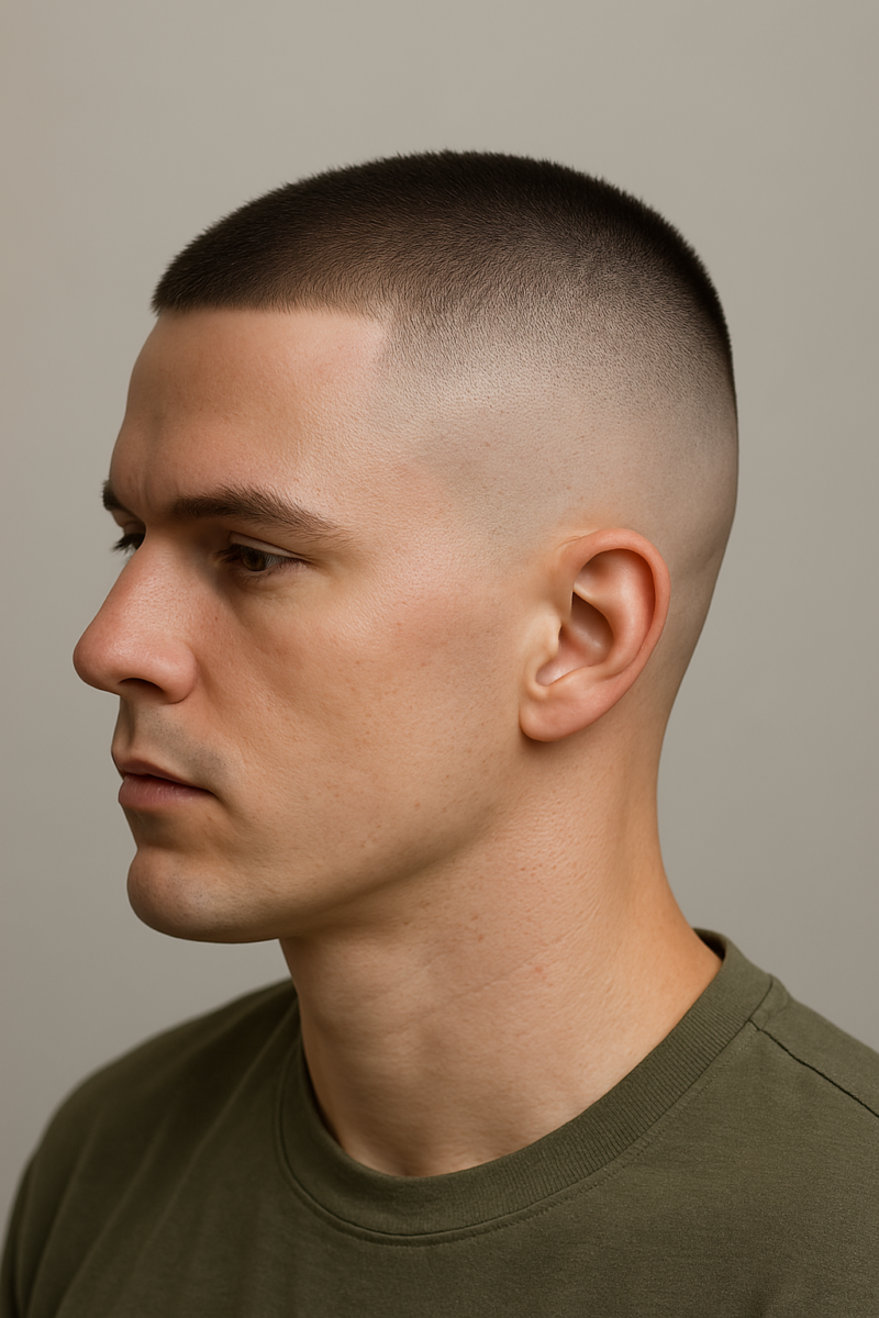 Coupe militaire homme moderne